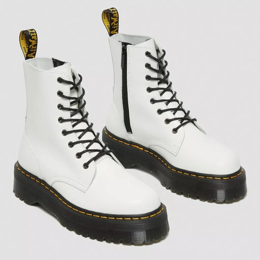 Dr. Martens Jadon Boot Smooth Leather Platform White